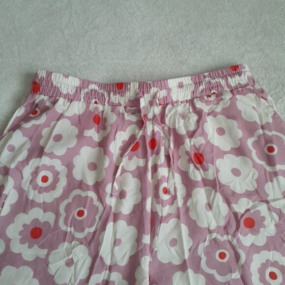 Maison Me Maisonette Women's M Purple Retro Floral Bamboo Viscose Cabana Shorts - Picture 3 of 15